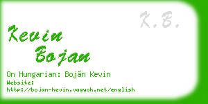 kevin bojan business card